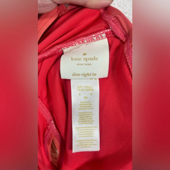 Kate Spade Peach Orange One Piece Swimsuit Floral Women’s Small Summer Spring - Picture 10 of 10
